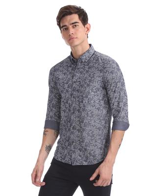 blue printed casual shirt - 17616557 - Standard Image - 3