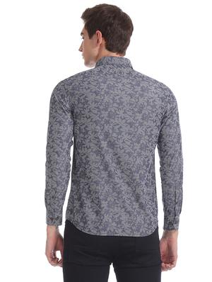 blue printed casual shirt - 17616557 - Standard Image - 4