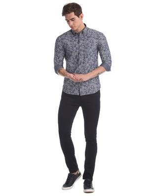 blue printed casual shirt - 17616557 - Standard Image - 5