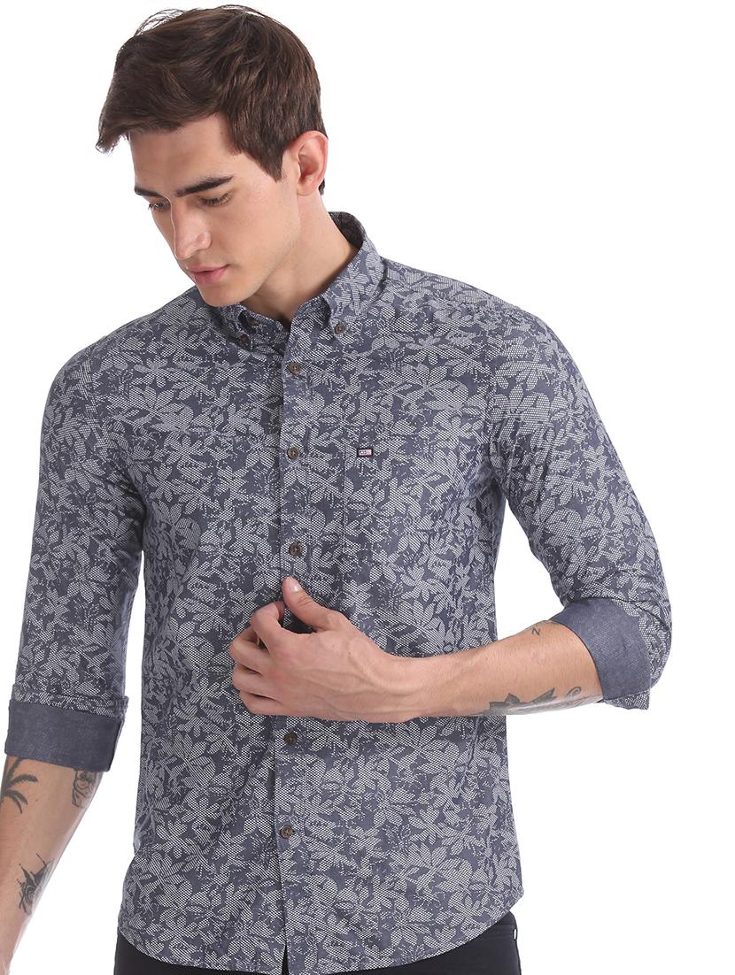 blue printed casual shirt - 17616557 - Zoom Image - 2