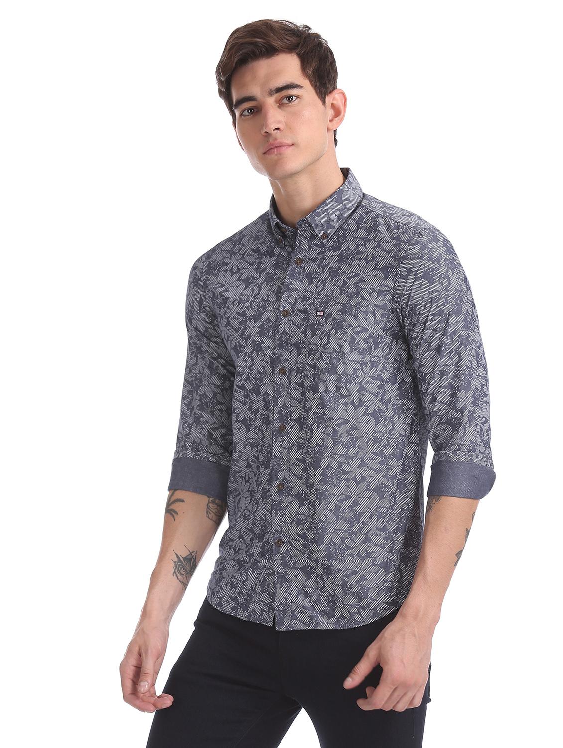 blue printed casual shirt - 17616557 - Zoom Image - 3