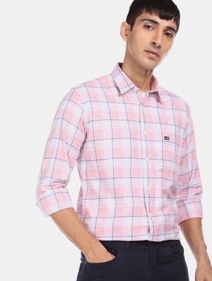 pink checkered casual shirt - 17616559 - Standard Image - 2