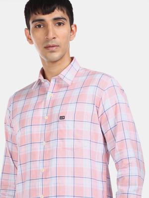 pink checkered casual shirt - 17616559 - Standard Image - 5