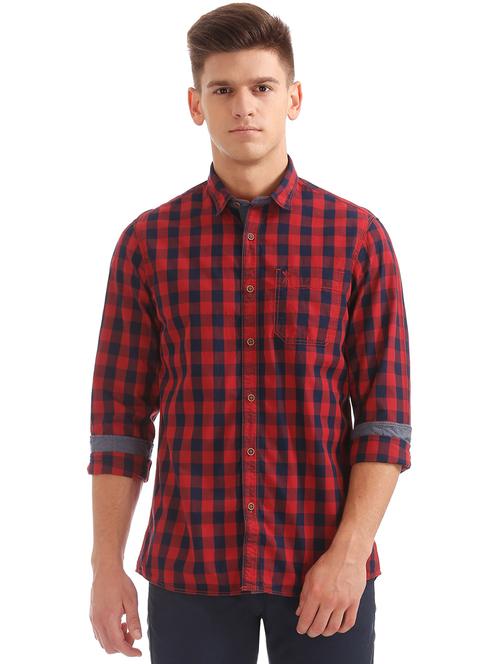 red checkered casual shirt - 17616583 - Very Small Image - 1