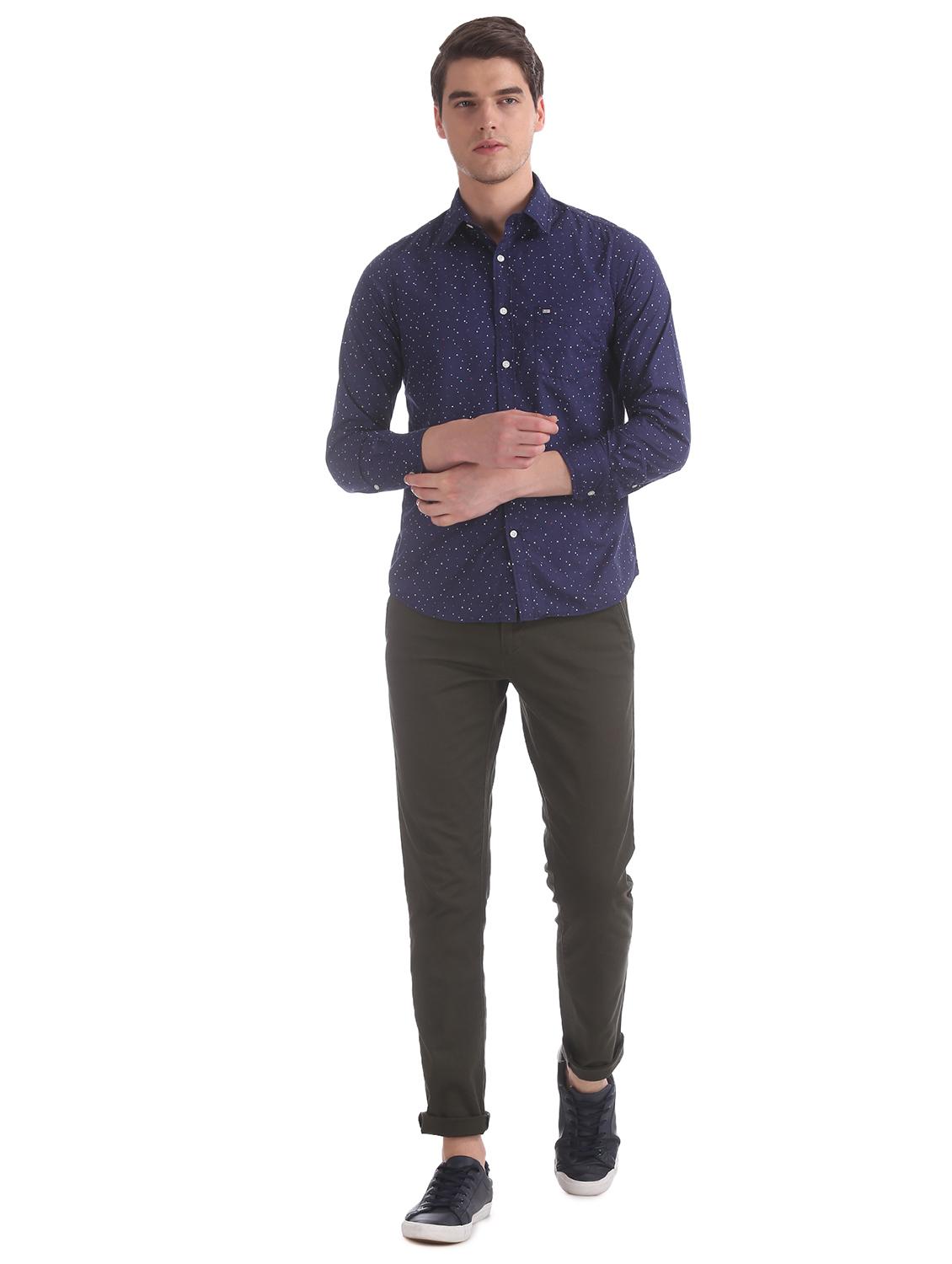 navy blue printed casual shirt - 17616584 - Zoom Image - 5