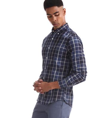 blue checkered casual shirt - 17616592 - Standard Image - 2