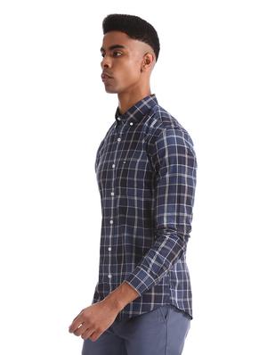 blue checkered casual shirt - 17616592 - Standard Image - 3