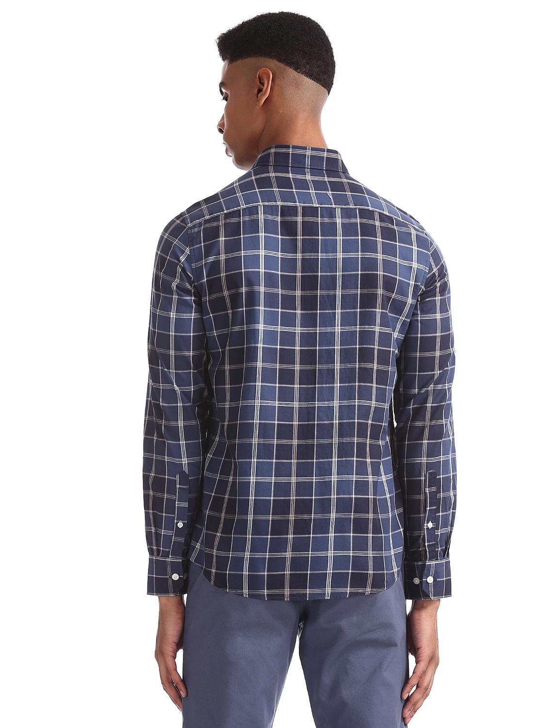 blue checkered casual shirt - 17616592 - Zoom Image - 4