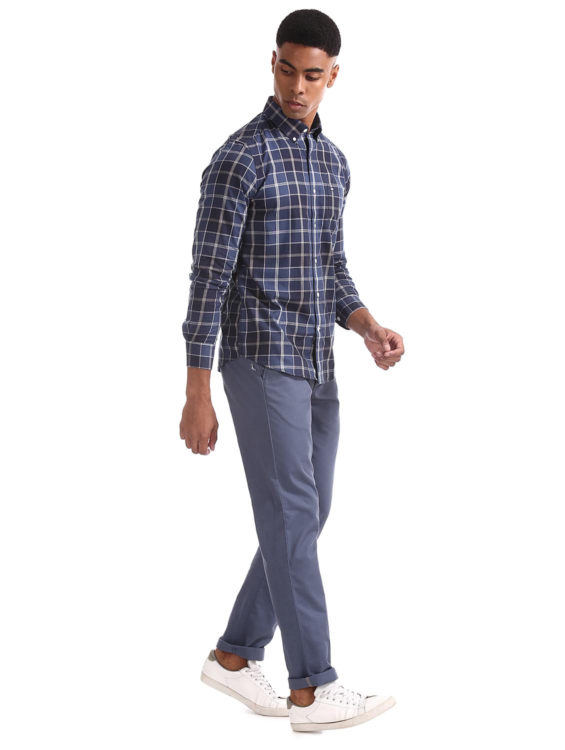 blue checkered casual shirt - 17616592 - Zoom Image - 5