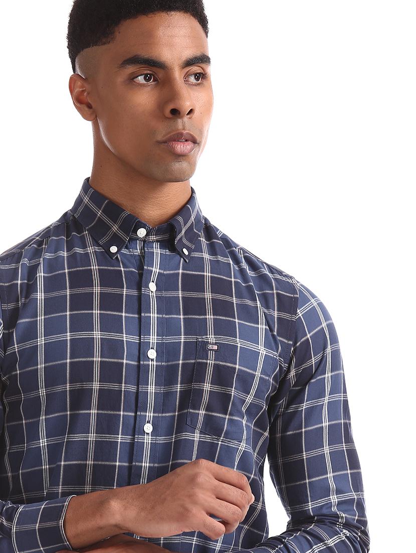 blue checkered casual shirt - 17616592 - Zoom Image - 6