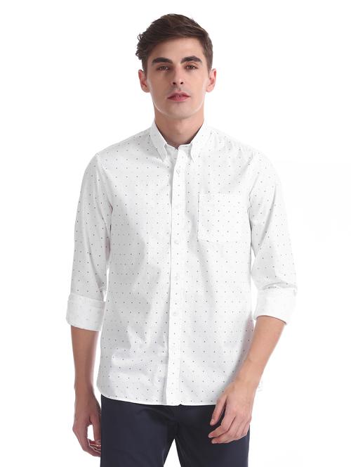 white printed casual shirt - 17616593 - Standard Image - 1