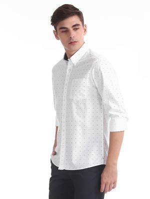 white printed casual shirt - 17616593 - Standard Image - 2