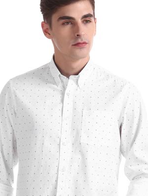 white printed casual shirt - 17616593 - Standard Image - 5