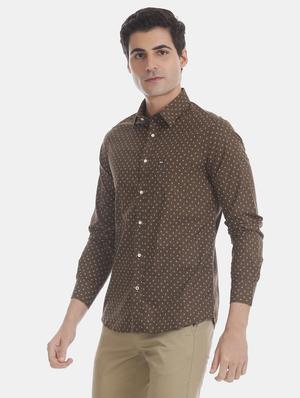 brown printed casual shirt - 17616594 - Standard Image - 2