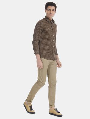 brown printed casual shirt - 17616594 - Standard Image - 4