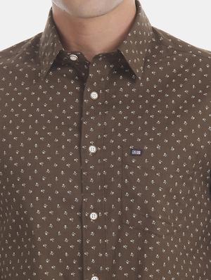 brown printed casual shirt - 17616594 - Standard Image - 6