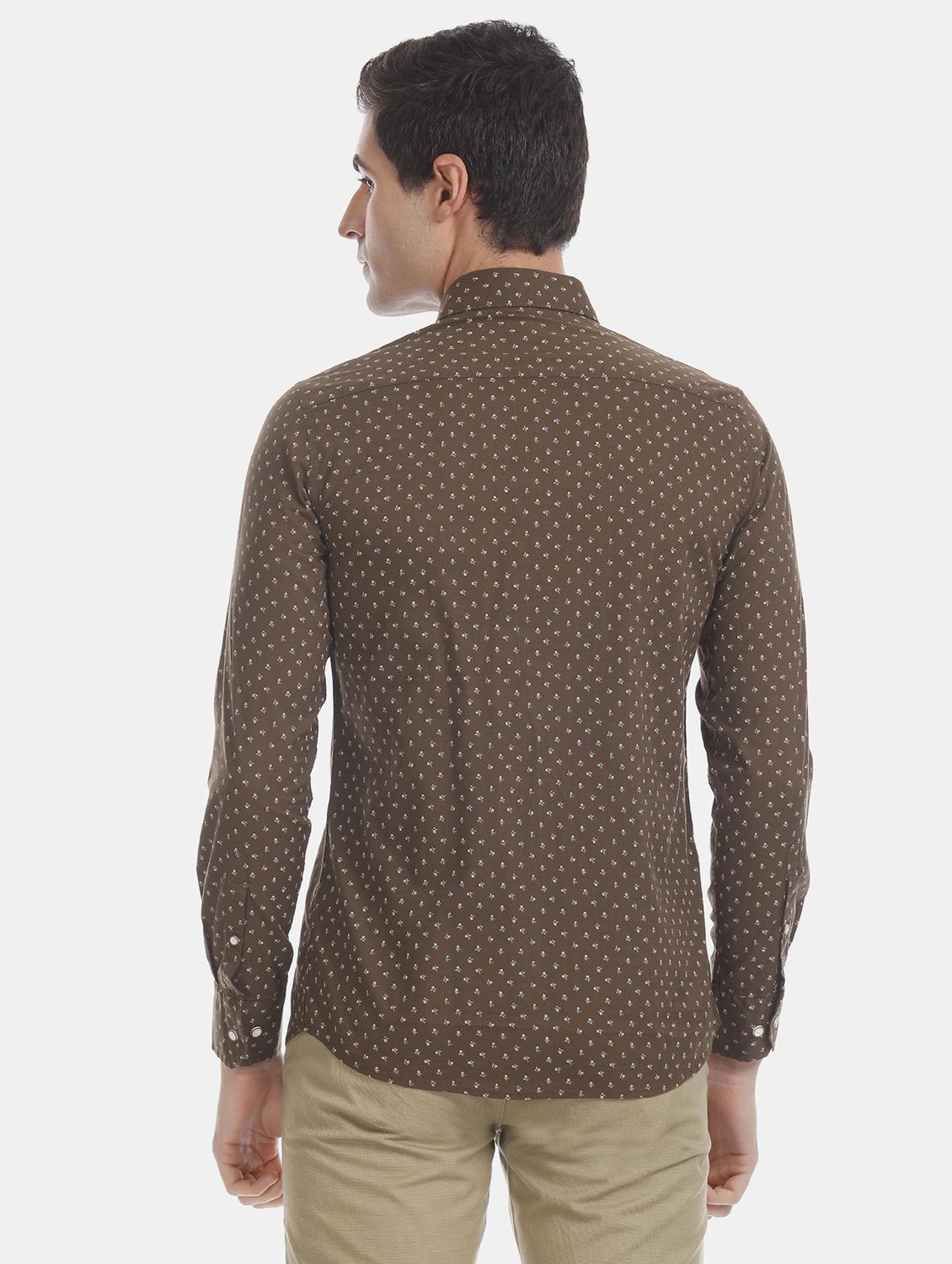 brown printed casual shirt - 17616594 - Zoom Image - 3
