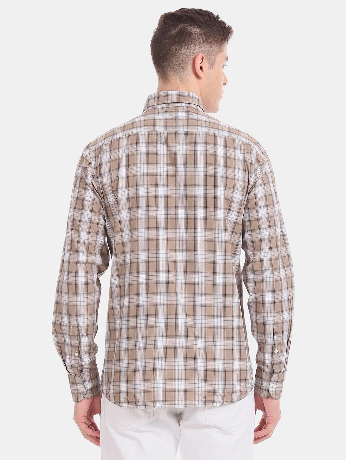 beige checkered casual shirt - 17616599 - Zoom Image - 4