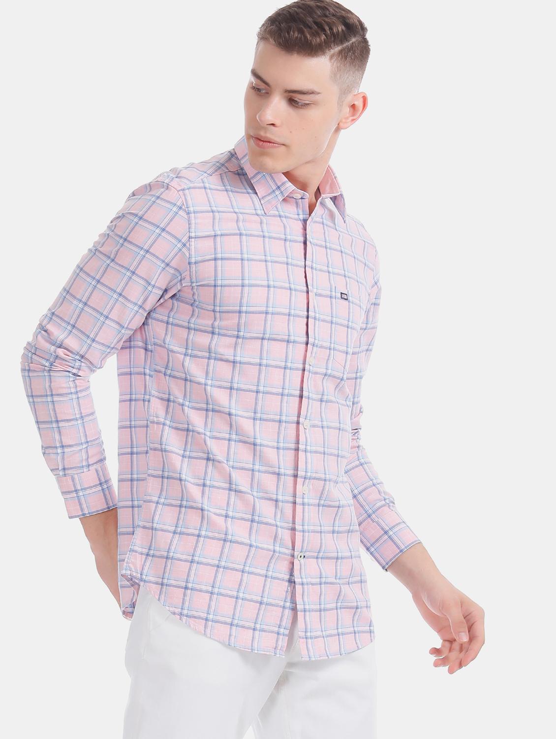 pink checkered casual shirt - 17616604 - Zoom Image - 2