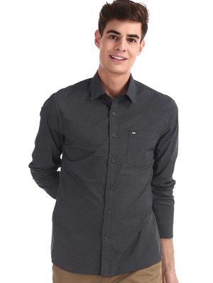 blue printed casual shirt - 17616612 - Standard Image - 2