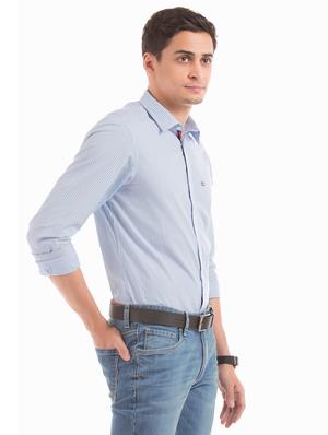 blue striped casual shirt - 17616613 - Standard Image - 2