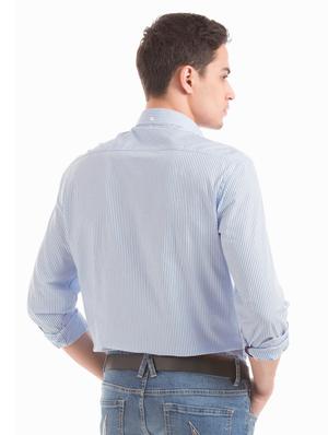 blue striped casual shirt - 17616613 - Standard Image - 3