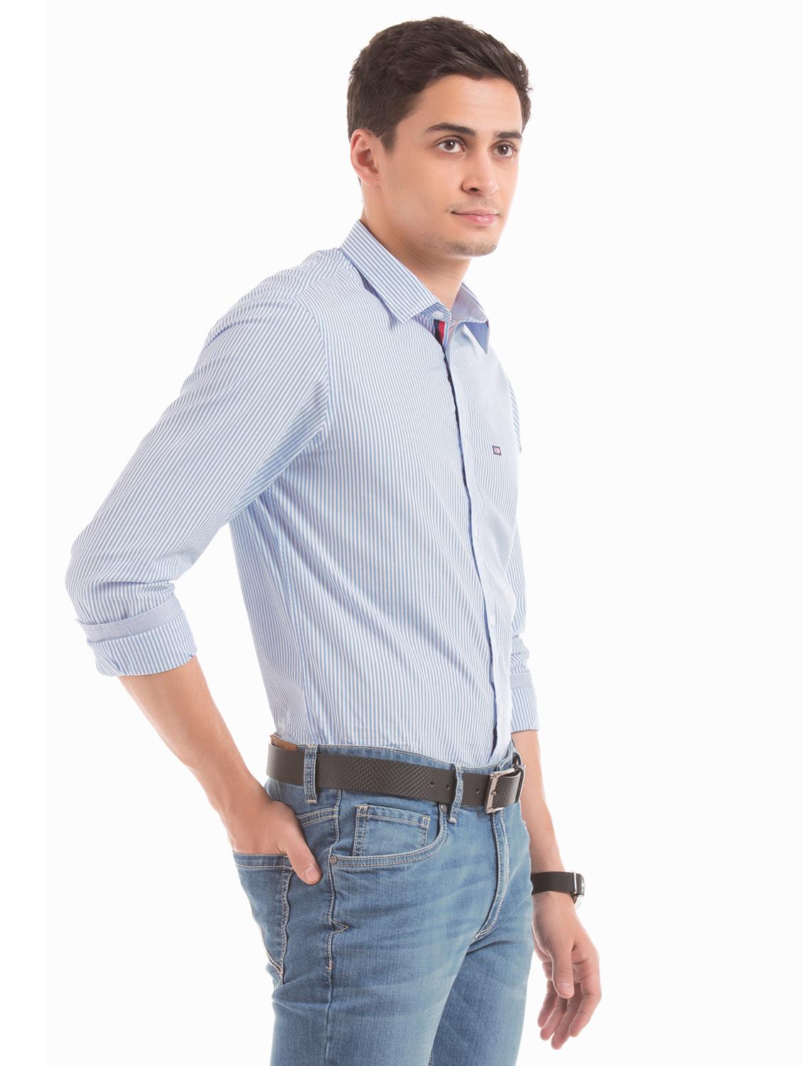 blue striped casual shirt - 17616613 - Zoom Image - 2