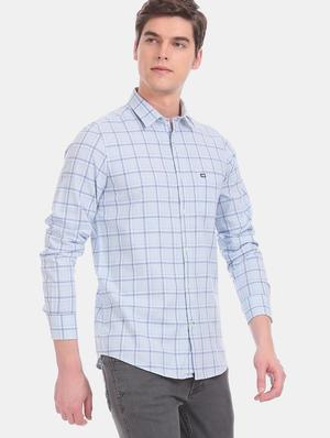 light blue checkered casual shirt - 17616619 - Standard Image - 2