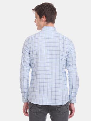 light blue checkered casual shirt - 17616619 - Standard Image - 4
