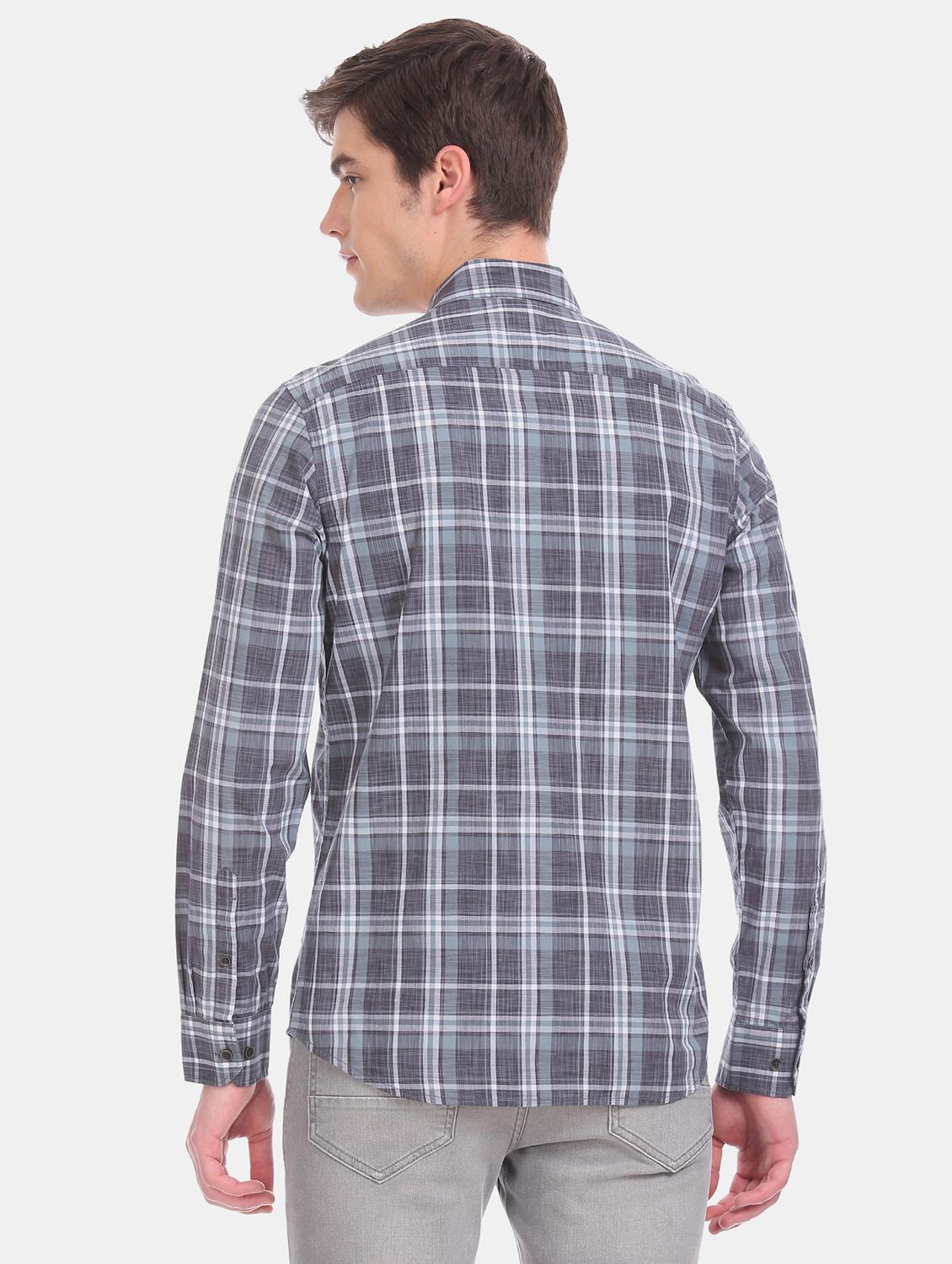grey checkered casual shirt - 17616622 - Zoom Image - 4