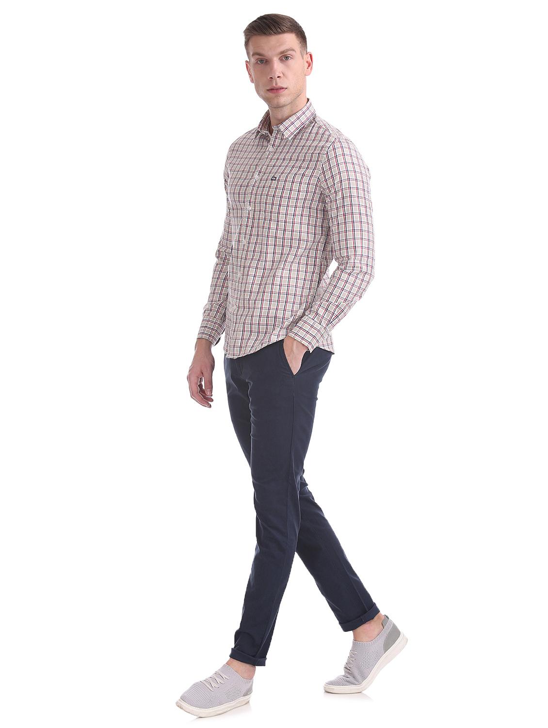 beige checkered casual shirt - 17616624 - Zoom Image - 4