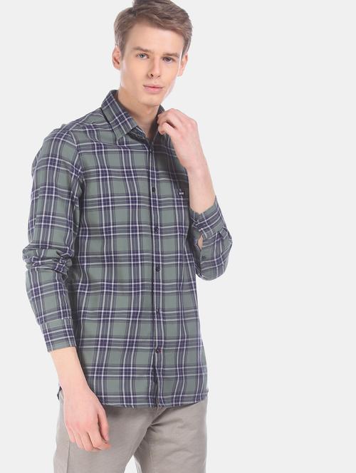 green checkered casual shirt - 17616635 - Standard Image - 1
