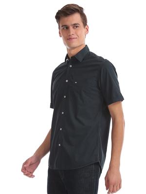 dark blue solid casual shirt - 17616640 - Standard Image - 2