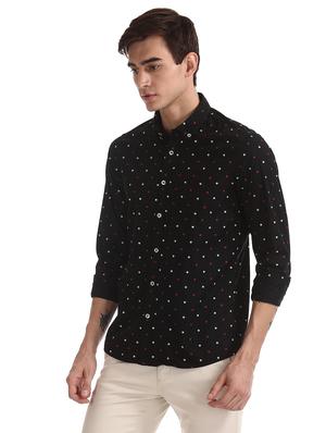 black polka dot casual shirt - 17616643 - Standard Image - 2