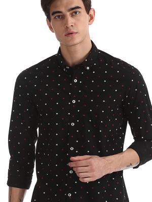 black polka dot casual shirt - 17616643 - Standard Image - 5