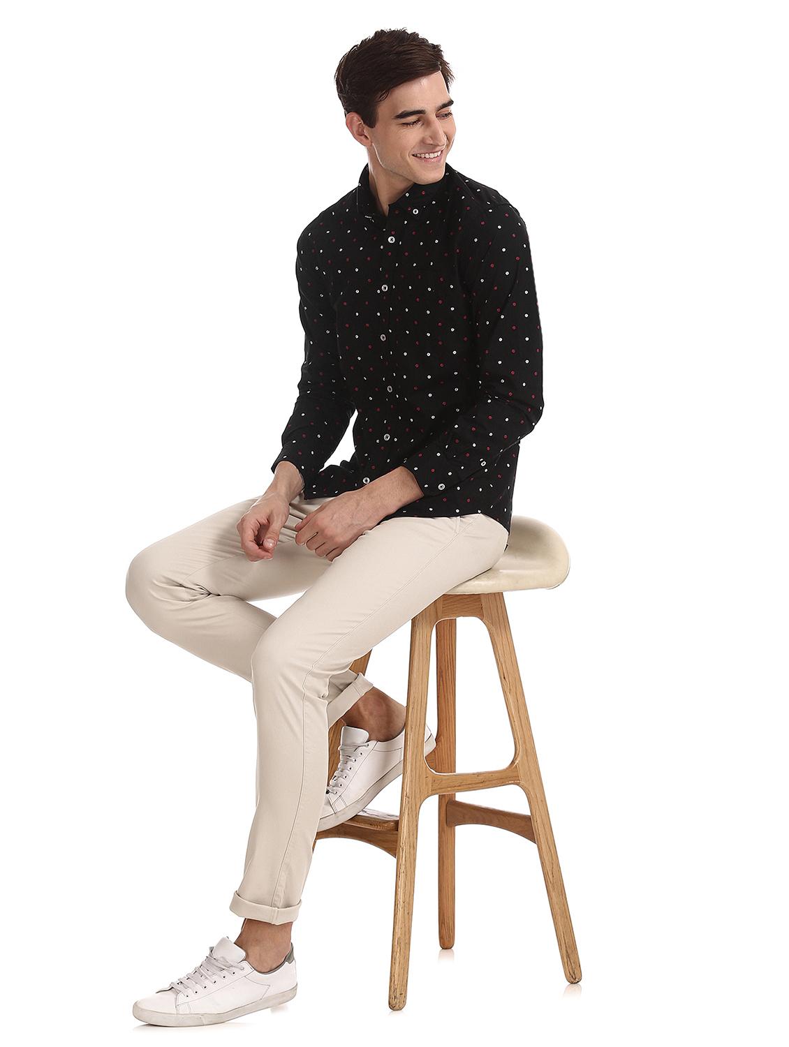 black polka dot casual shirt - 17616643 - Zoom Image - 4
