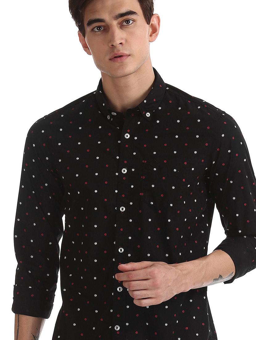 black polka dot casual shirt - 17616643 - Zoom Image - 5