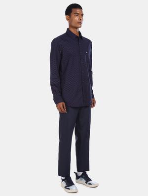 navy blue printed casual shirt - 17616646 - Standard Image - 3