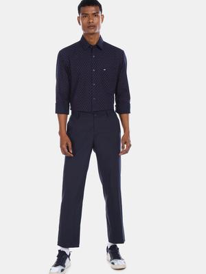 navy blue printed casual shirt - 17616646 - Standard Image - 4