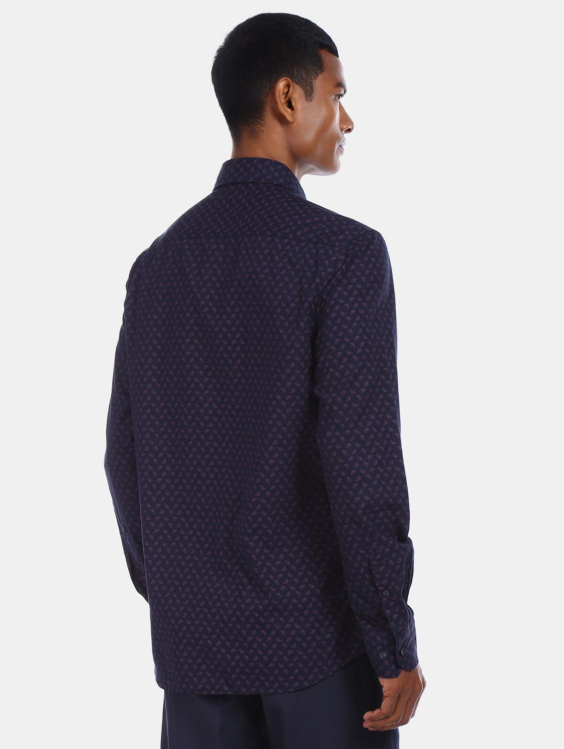 navy blue printed casual shirt - 17616646 - Zoom Image - 2