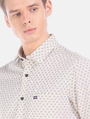 beige printed casual shirt - 17616651 - Standard Image - 5