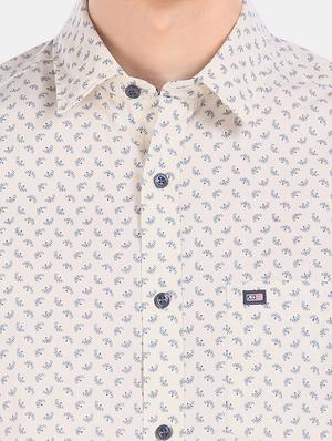 beige printed casual shirt - 17616651 - Standard Image - 6