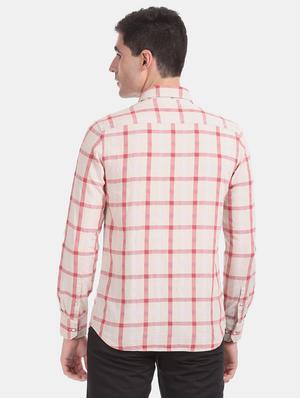 beige checkered casual shirt - 17616652 - Standard Image - 4