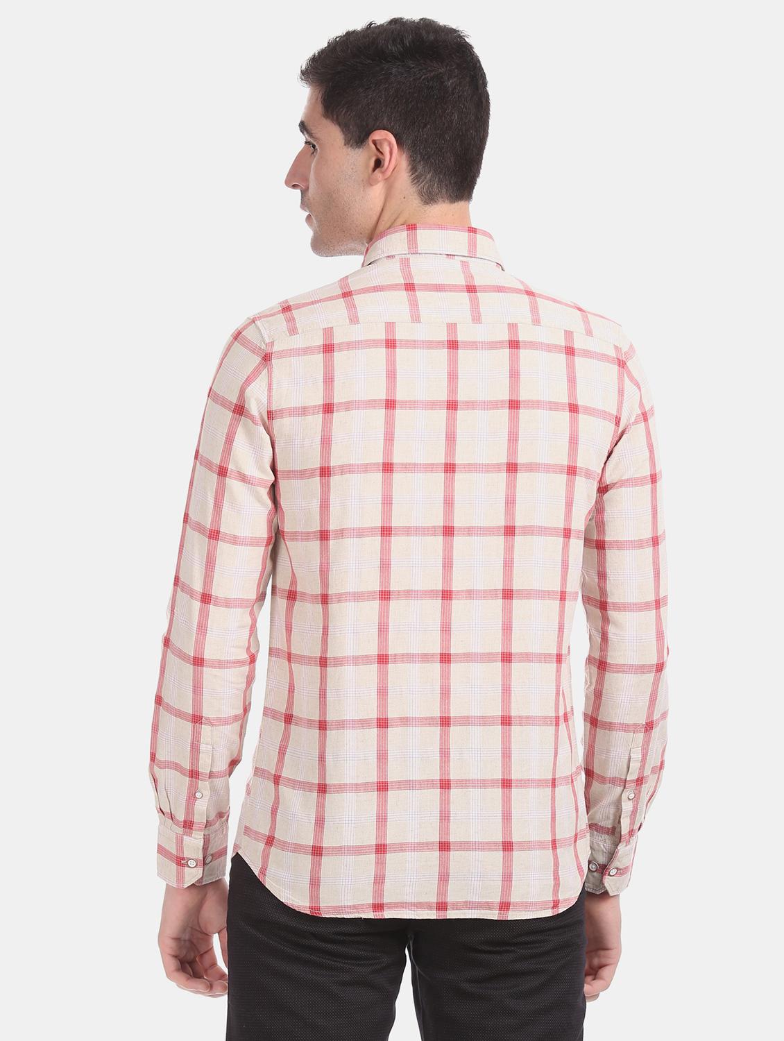 beige checkered casual shirt - 17616652 - Zoom Image - 4