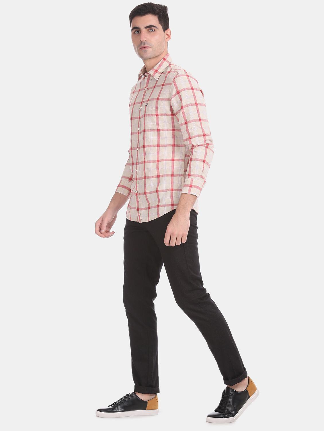 beige checkered casual shirt - 17616652 - Zoom Image - 5