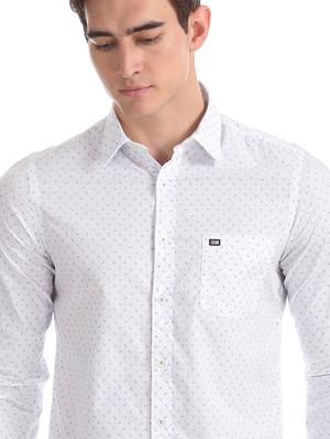 white printed casual shirt - 17616656 - Standard Image - 6