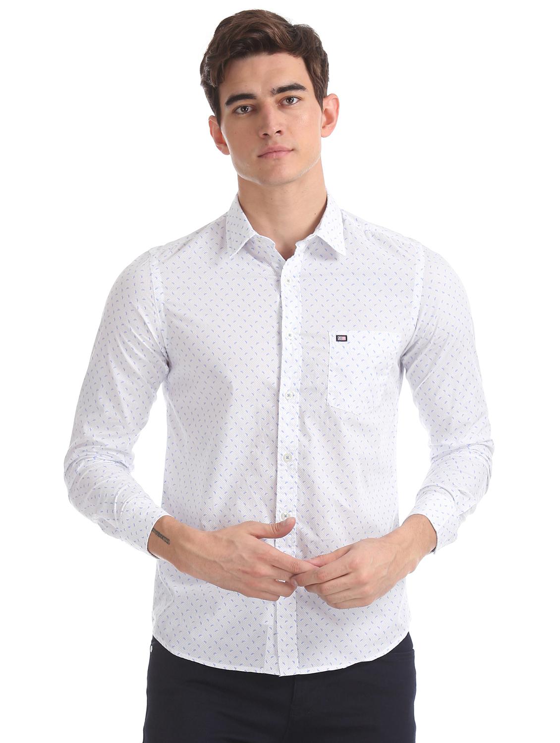 white printed casual shirt - 17616656 - Zoom Image - 1