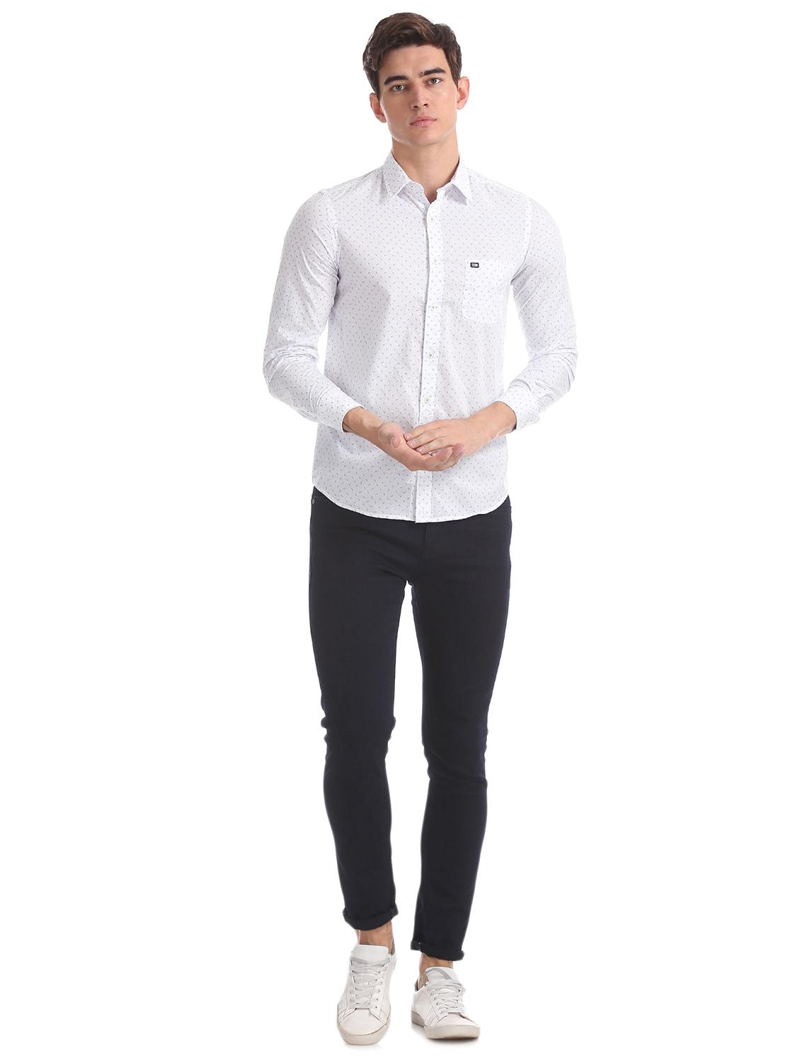 white printed casual shirt - 17616656 - Zoom Image - 5