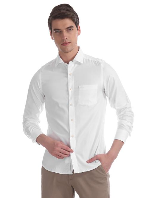 white solid casual shirt - 17616664 - Standard Image - 1