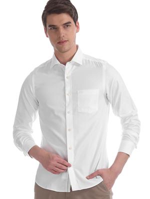 white solid casual shirt - 17616664 - Standard Image - 2